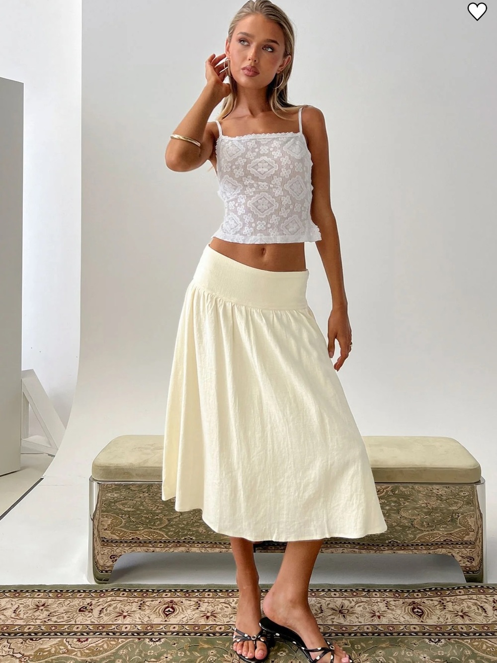 Princess Polly  Midi Skirt Lemon